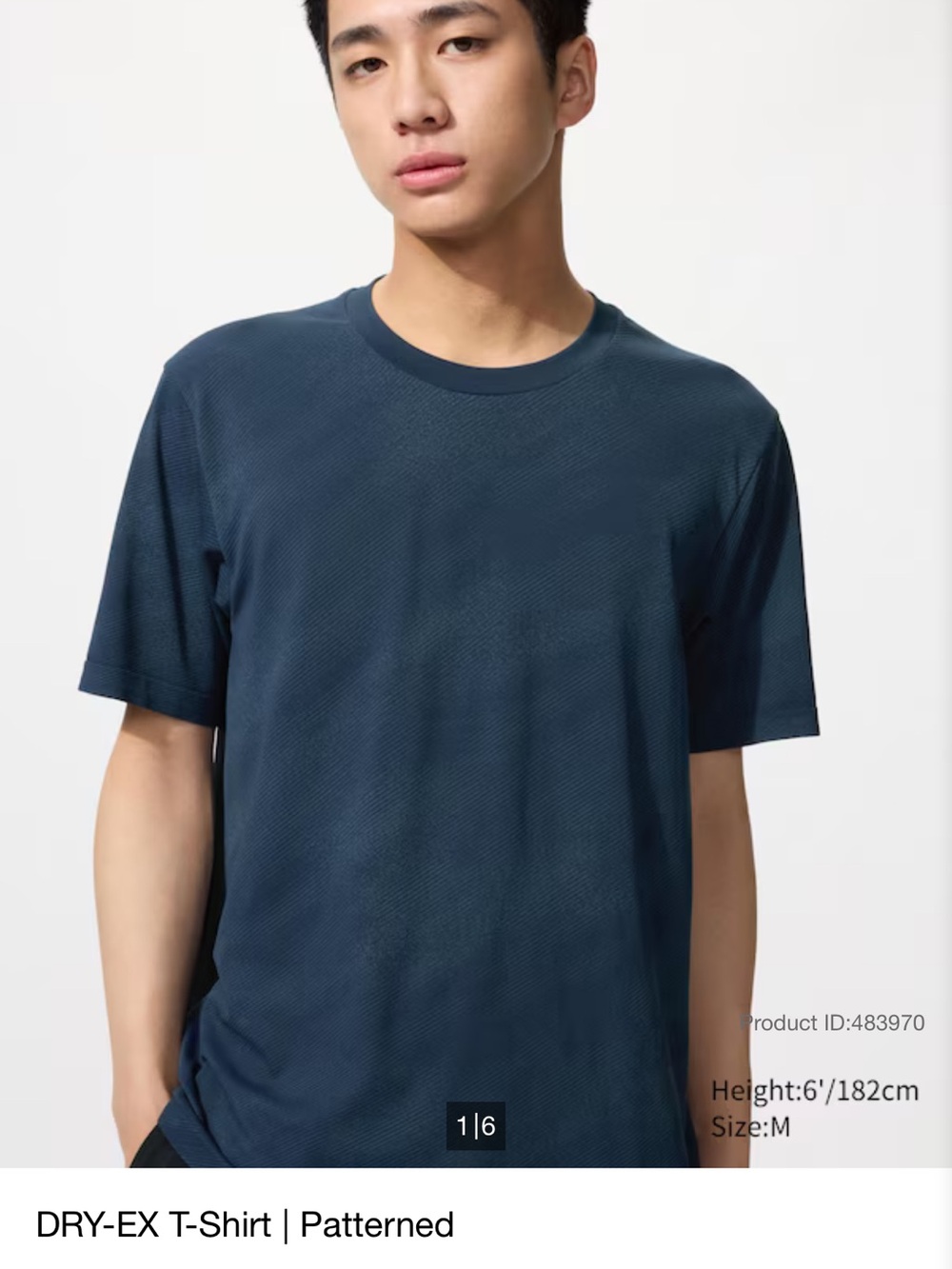 Uniqlo Dry-Ex Men's T-Shirt Navy Blue Black Casual Performance size XL